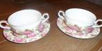 2x soepkom en schotel, roze rozen motief, Huis en Inrichting, Keuken | Servies, Ophalen of Verzenden, Zo goed als nieuw, Overige stijlen