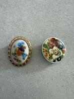 Vintage Bloemen Broches - Set van 2, Sieraden, Tassen en Uiterlijk, Broches, Overige materialen, Gebruikt, Overige kleuren, Minder dan 4 cm