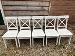 5x Ikea INGOLF stoelen wit, Ophalen, Gebruikt, Wit, Vijf, Zes of meer stoelen