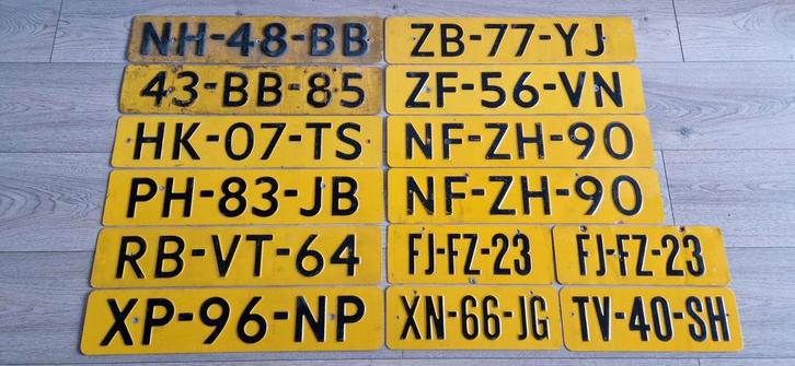 Oude kentekenplaten nummerplaten nummerborden Nederland, Verzamelen, Overige Verzamelen, Gebruikt, Ophalen of Verzenden