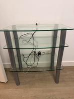MOET DIRECT WEG – Glazen TV-meubel - GRATIS, Ophalen, Minder dan 50 cm, Gebruikt, Glas