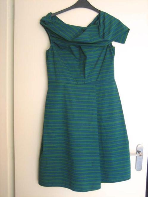 Zeer aparte blauw-groene jurk CORA KEMPERMAN M-L snazzeys, Kleding | Dames, Jurken, Nieuw, Maat 38/40 (M), Blauw, Onder de knie