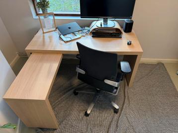 IKEA MALM bureau eiken met uitschuifbaar blad - afbeelding 2