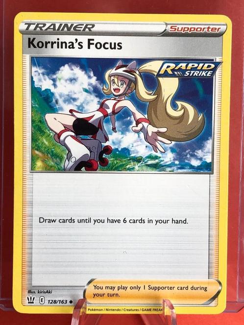 2021 128/163 Trainer Korrina's Focus, Hobby en Vrije tijd, Verzamelkaartspellen | Pokémon, Zo goed als nieuw, Losse kaart, Ophalen of Verzenden