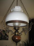 Retro Hanglamp model olielamp elektrisch, Huis en Inrichting, Lampen | Hanglampen, Ophalen, Gebruikt, Glas, 75 cm of meer