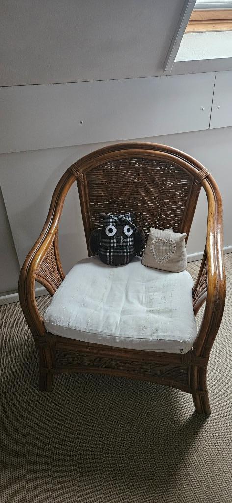 Stevige Rotanstoel, Huis en Inrichting, Stoelen, Zo goed als nieuw, Eén, Riet of Rotan, Bruin, Ophalen