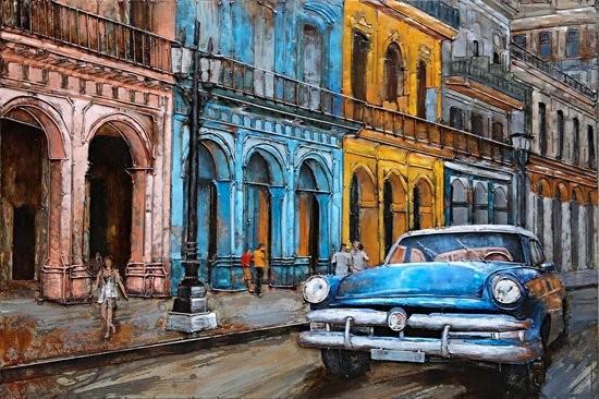 3D Metal Schilderij Havana 120x80, Antiek en Kunst, Kunst | Schilderijen | Klassiek, Ophalen of Verzenden