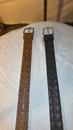 TWEE KROKODILLEN LEDEREN CEINTUREN, Kleding | Heren, Riemen en Ceinturen, 95 tot 105 cm, Bruin, Echt leder, Nieuw