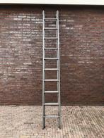 Aluminium ladder 2 delen uitschuifbaar 2x10 trede., Doe-het-zelf en Verbouw, Ladders en Trappen, Ophalen, Zo goed als nieuw, 4 meter of meer