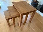 Set van 3 massief eiken bijzettafels (nesting), Ophalen, Minder dan 45 cm, Minder dan 55 cm, Gebruikt