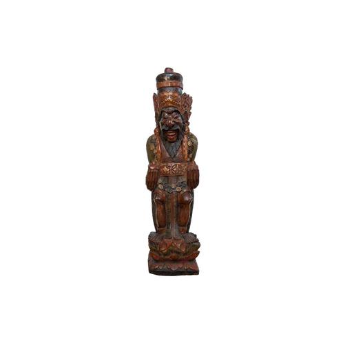 Antiek Balinees Priesterbeeld – Pendeta ca. 1880–1930 – Hout, Huis en Inrichting, Woonaccessoires | Boeddhabeelden, Gebruikt, Ophalen of Verzenden