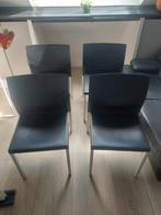 Leolux eetkamerstoelen, leolux stoelen, leolux 4 stoelen, Huis en Inrichting, Stoelen, Ophalen, Gebruikt, Zwart, Vier