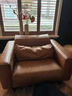Te koop leren love seat, Huis en Inrichting, Fauteuils, Ophalen, Gebruikt, Stof