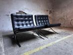 Set Barcelona Chairs Knoll – Zwart Leer – Jaren ’90, Ophalen, Vintage, 75 tot 100 cm, Zo goed als nieuw