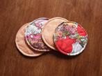 Katoenen onderzetters - Rond 4 stuks - geel/oranje/rood, Verzenden, Nieuw, Glas of Kopje