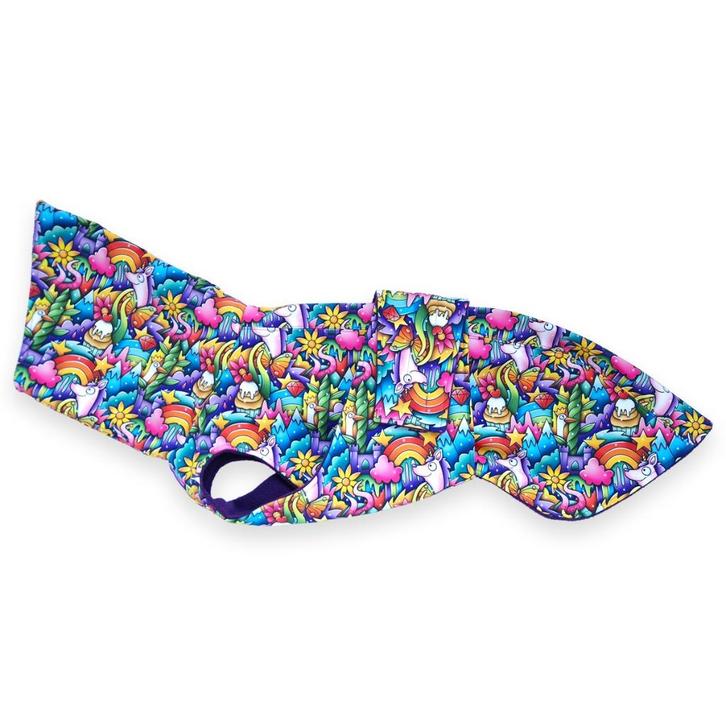 Windhondenjas W3 Rainbow animals purple max ruglengte 53cm, Dieren en Toebehoren, Hondenkleding, Nieuw, Hondenjas, Ophalen of Verzenden