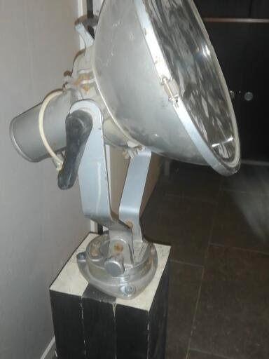Industriële lamp Scheepslamp Seinlamp, Huis en Inrichting, Lampen | Vloerlampen, Gebruikt, Minder dan 100 cm, Glas, Hout, Metaal
