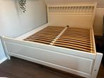 2 persoonsbed met lattenbodem. Ikea, Huis en Inrichting, Slaapkamer | Bedden, 160 cm, Gebruikt, Eenpersoons, Wit