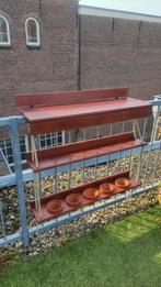 Balkonbar / balkon tafel en hanging garden Teak incl potten, Tuin en Terras, Tuintafels, Ophalen, Zo goed als nieuw, Rechthoekig