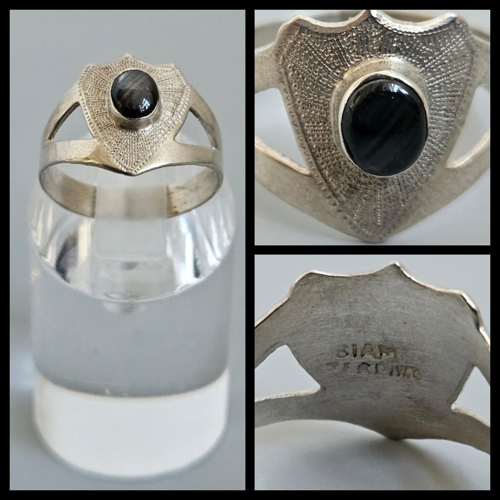 Zilver,  Siam sterling zilveren ring, Ophalen of Verzenden, Zilver, Ring, Met edelsteen