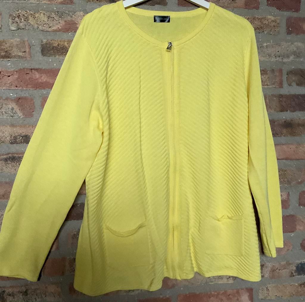 Nieuw! Barbara Lebek super mooi geel vest, rits. Maat 44  46, Ophalen of Verzenden, Nieuw, Maat 46/48 (XL) of groter, Geel