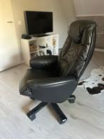 Luxe Leren Draaifauteuil / draaistoel met Relaxfunctie, Ophalen, Gebruikt, Luxe, 75 tot 100 cm