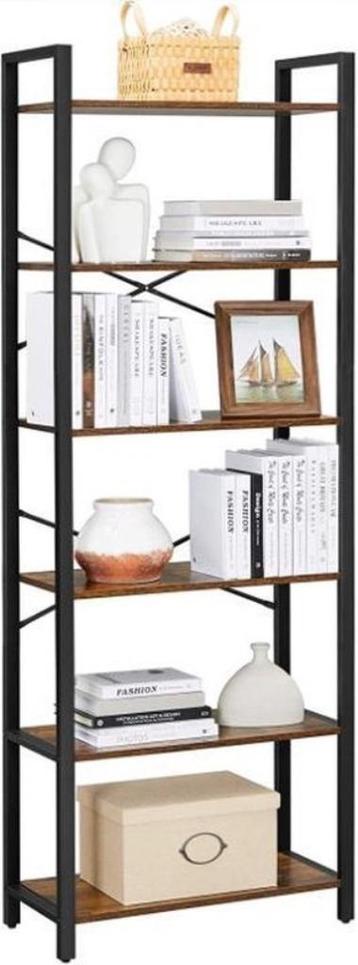 Boekenkast-Zwart 60x27x165cm-Planken – 6 Lagen beschikbaar voor biedingen