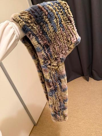 Colsjaal bont met capuchon multikleur roze blauw geel beschikbaar voor biedingen