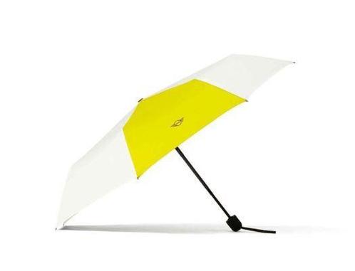 Opvouwbare Paraplu van het automerk Mini kleur wit geel marc, Verzamelen, Overige Verzamelen, Nieuw, Ophalen of Verzenden