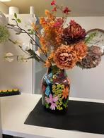 Art by Madelon handgeschilderde vaas., Overige kleuren, Ophalen of Verzenden, Minder dan 50 cm, Glas