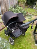 Bugaboo Donkey Duo All Black - Zeer Compleet!, Zo goed als nieuw, Ophalen, Kinderwagen, Duowagen