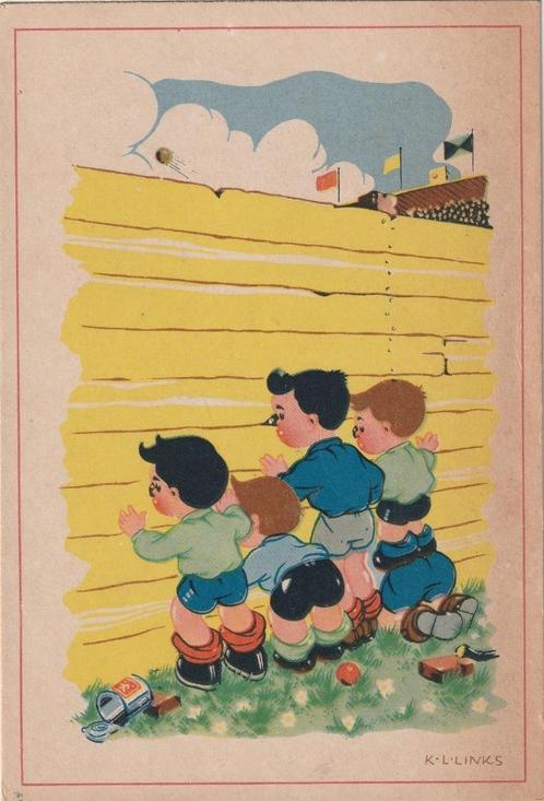 KAREL LINKS KINDEREN JAREN 40 PERFECT MOOIE OUDE KAART KH727, Verzamelen, Ansichtkaarten | Themakaarten, Ongelopen, 1940 tot 1960