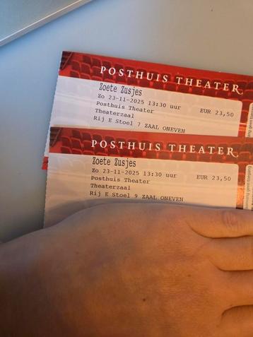 Zoete zusjes entree tickets 2x theater Heerenveen  beschikbaar voor biedingen