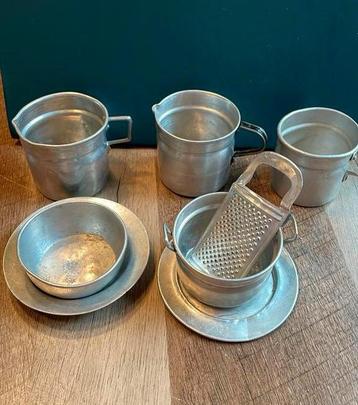 Set -vintage -aluminium keukengerei-jaren ‘60 beschikbaar voor biedingen