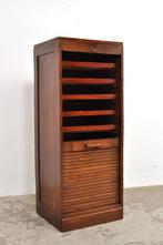 Vintage eiken archiefkast roldeurkast rolluik kast jaren 30, Ophalen of Verzenden, Gebruikt, 25 tot 50 cm