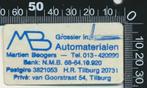 Sticker: Martien Bogers - Automaterialen - Tilburg, Ophalen of Verzenden, Zo goed als nieuw, Auto of Motor