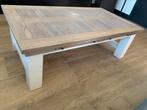 Salontafel wit en eiken, Huis en Inrichting, Tafels | Salontafels, 100 tot 150 cm, Zo goed als nieuw, Minder dan 50 cm, Rechthoekig