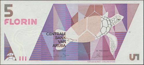 Aruba 5 florin 1990 aUNC p.6 (# 140), Postzegels en Munten, Bankbiljetten | Amerika, Los biljet, Midden-Amerika, Verzenden