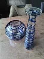 Set van 2 handgeblazen Mexicaanse vazen (1970-1990), Overige kleuren, Ophalen of Verzenden, Minder dan 50 cm, Glas