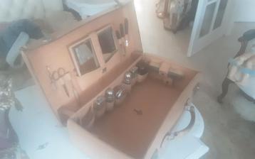 #### GEWELDIGE MOOIE ANTIEKE FRANSE LEREN KOFFER ### beschikbaar voor biedingen