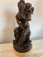 Antiek bronzen dubbel beeld gesigneerd, Ophalen