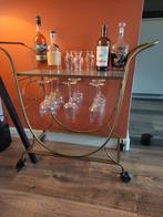 Vintage drank trolley goudkleurig, Huis en Inrichting, Barren, Ophalen, Zo goed als nieuw