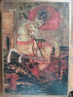 Antieke Icoon St. Joris 17e Eeuw, Antiek en Kunst, Antiek | Religie, Ophalen of Verzenden