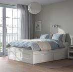Wit bedframe met lades 160x200, Ophalen, Wit, Tweepersoons, Zo goed als nieuw