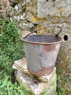 Oude brocante Franse zinken emmer/allegonda, Ophalen of Verzenden, Zo goed als nieuw, Kunststof