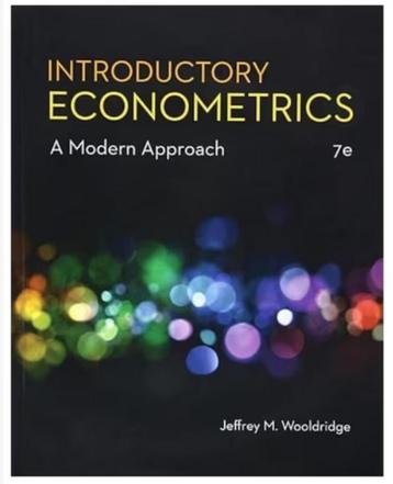 Introductory Econometrics 7e Wooldridge ISBN 9781337558860 beschikbaar voor biedingen