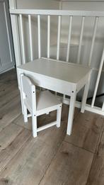 SUNDVIK Schoolbank en kinderstoek, wit, 60x45 cm, Ophalen, Zo goed als nieuw, Tafel(s) en Stoel(en)