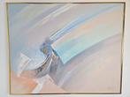 Vintage Abstract schilderij Lee Reynolds '80 goud lijst doek, Antiek en Kunst, Ophalen