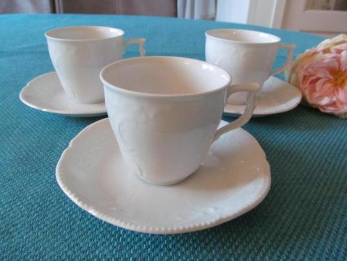3 Rosenthal Classic Rose Wit Kop en Schotels, Huis en Inrichting, Keuken | Servies, Zo goed als nieuw, Kop(pen) en/of Schotel(s)