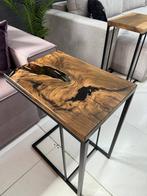 Notenhouten Tafel met Epoxy - Uniek Design, 45 tot 60 cm, Nieuw, Rechthoekig, Hout